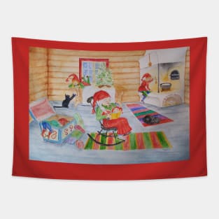 Santas House Tapestry