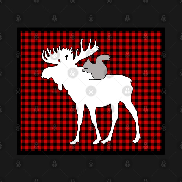 Moose and Squirrel in Plaid by SOwenDesign