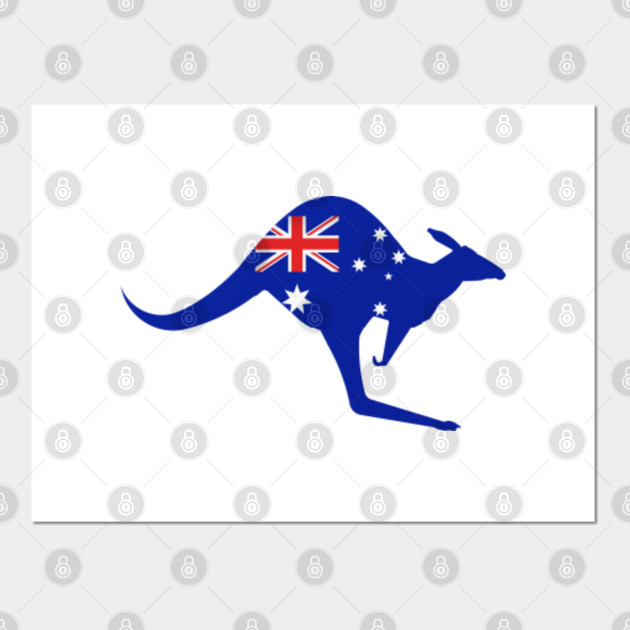 Australian Kangaroo Australia Flag Australian Kangaroo Australia Flag Posters And Art Prints Teepublic