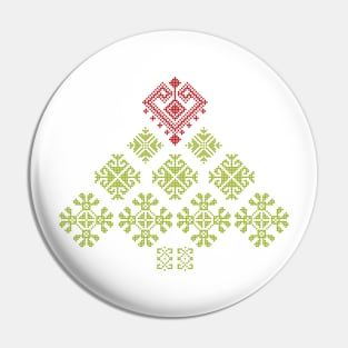 Romanian Traditional Motif design - Christmas tree Pin