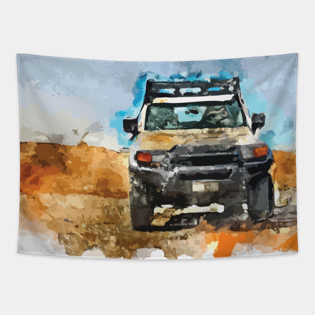 Toyota FJ Cruiser at Huautla De Jimenez, Oaxaca, Mexico Tapestry by OFFROAD-DESIGNS