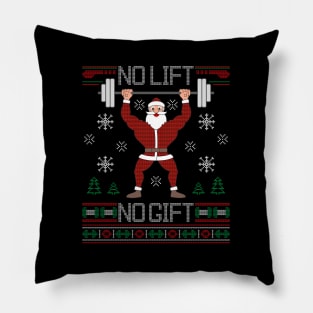 No Lift No Santa Gym Workout Ugly Pillow