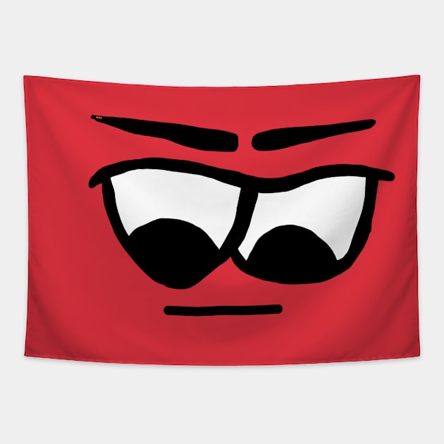 Angry cartoon face Tapestry by HFGJewels