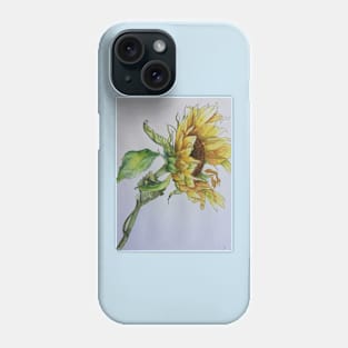 Sunflower watercolor painting Phone Case