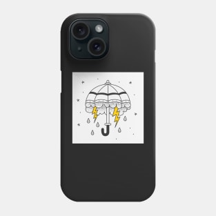 Old school tattoo umbrella Phone Case