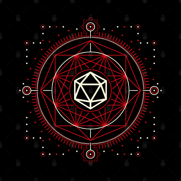 Polyhedral D20 Die Geometric Symbols Tabletop RPG by dungeonarmory