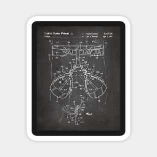 Rock Climbing Harness Patent - Rock Climber Art - Black Chalkboard Magnet