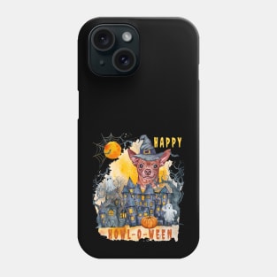 Chihuahua Happy Howl-o-ween Ghost Houses Funny Watercolor Phone Case