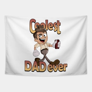 coolest DAD ever vintage cartoon illustration Tapestry