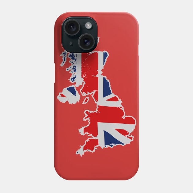 Great Britain (White Outline) Phone Case by Sharkshock