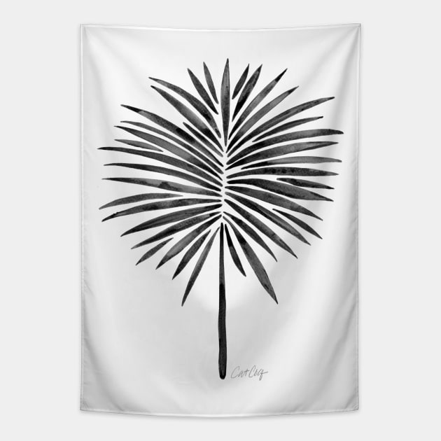 fan palm black Tapestry by CatCoq