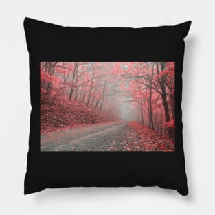 Misty Forest Road - Tickle Me Pink Pillow