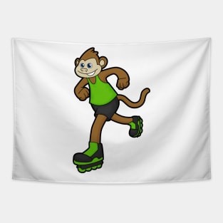 Monkey as Skater with Inline skates Tapestry