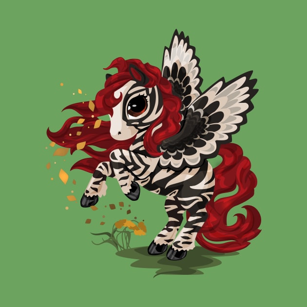 Pegasus Zebra by LyddieDoodles