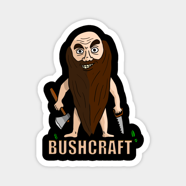 Bushcraft Beard Man Nature Magnet by PrintingJack