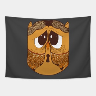 Cute Owl Lock heart Tapestry