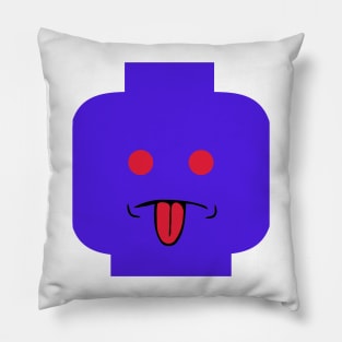 Rude Minifig Face Sticking Tongue Out Pillow