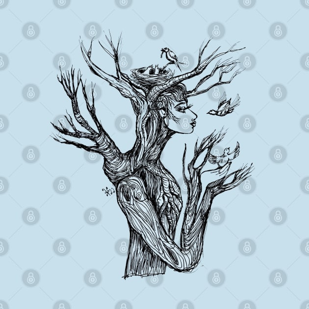 Tree Woman with Branch Arms by Anna Nadler Art