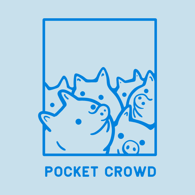 Pack of cute little piglets in blue ink by croquis design