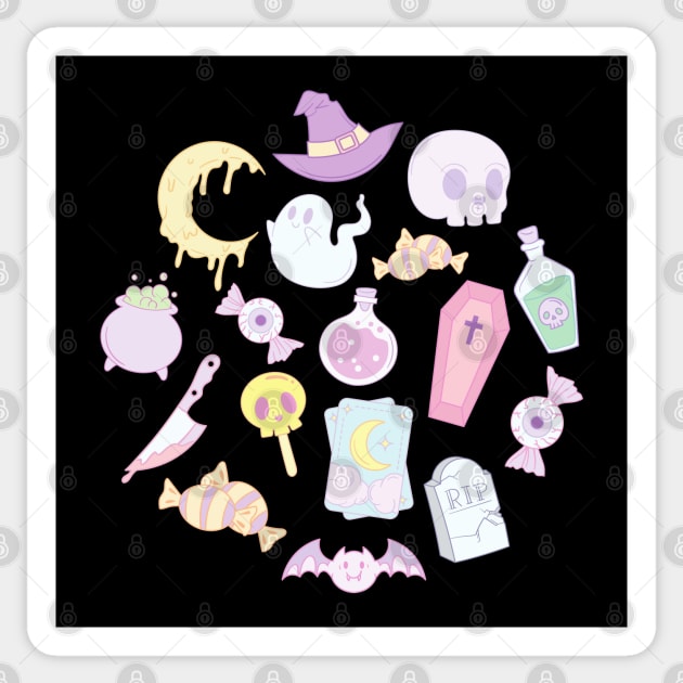 Pastel Goth Halloween Creepy Clipart Set - Design Cuts