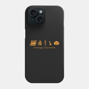 dark academia, aesthetic, vintage, light cottagecore quote Ars Longa, Vita brevis for writers and creators Phone Case