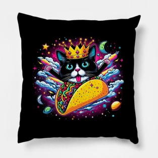 king cat galaxy funny Pillow