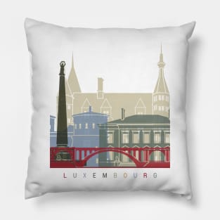 Luxembourg skyline poster Pillow