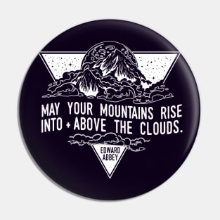 Edward Abbey Mountain Quote- All White Version Pin