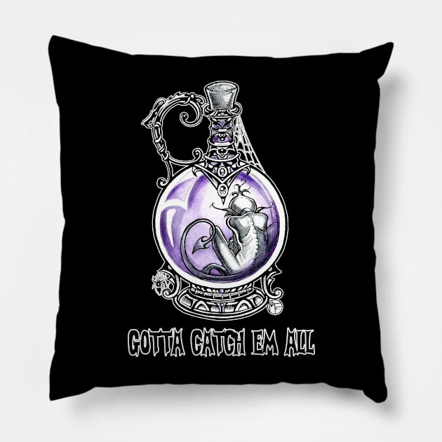 Imp In A Bottle - Quote Version 2 Pillow by Nat Ewert Art