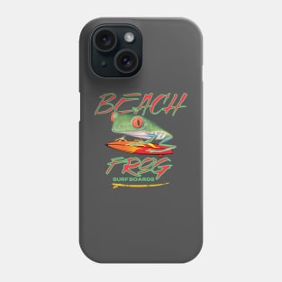 Funny and Cute hip hopper red eyed tree frog surfing tee Phone Case