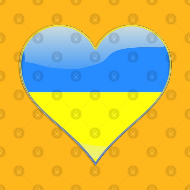 Ukrainian flag inside a heart by tashashimaa