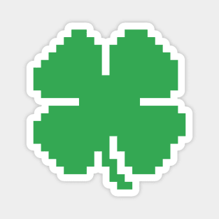 8 Bit Luck Pixel Four Leaf Clover Magnet