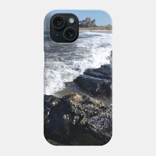 Waves near Bamburgh Castle in Northumberland Phone Case