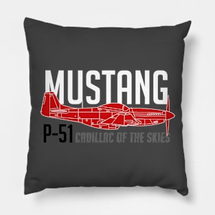 P-51 Mustang Legacy: Cadillac of the Skies Pillow