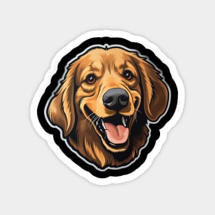 Cute Golden Retriever Dogs - Funny Golden Retriever Dog Magnet