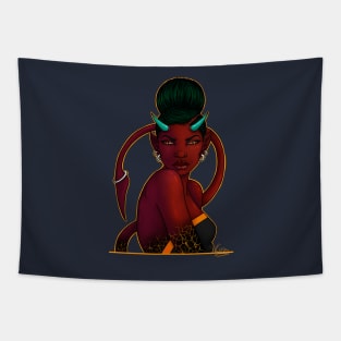 The Demon| Black Fantasy Art Tapestry