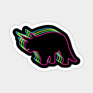 Triceratops 80s Neon Magnet
