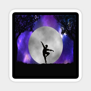 Plus size ballerina full moon galaxy Magnet