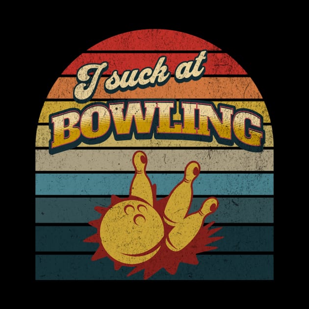 I Suck at Bowling Retro Vintage Sunset by TeeCraftsGirl