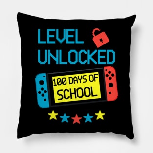 100 Days Of School Unlocked Gamer Video Games Pillow