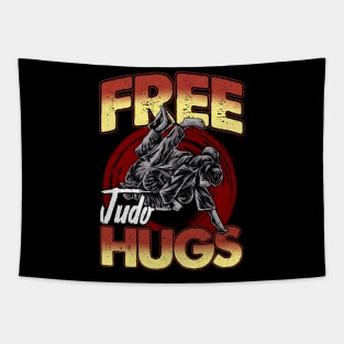 Funny Free Judo Hugs MMA Pun Tapestry