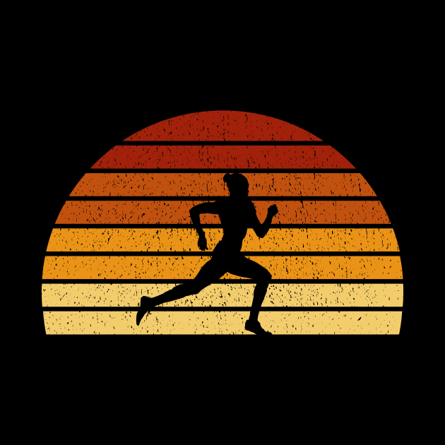 Vintage Sunset Running Gift For Runners by OceanRadar