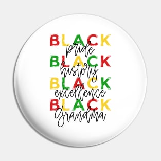 Grandma Black Pride Black History Month Pin