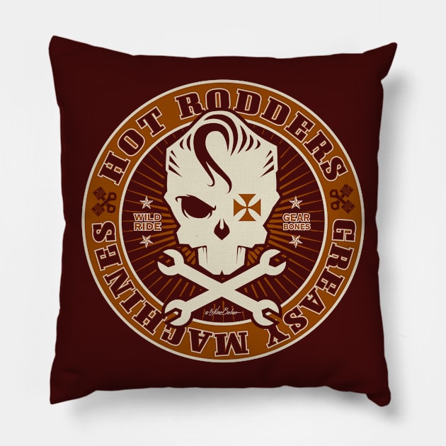 Hot rodders Pillow by nanobarbero