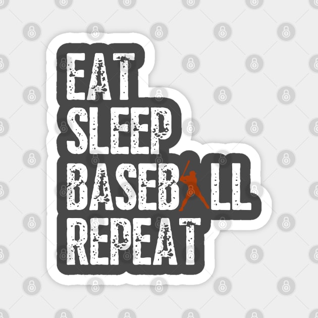 Eat Sleep Baseball Repeat, Funny Baseball Players Kids Boys Magnet by Just Me Store