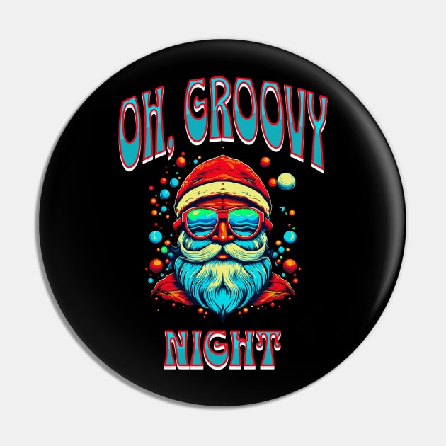 Oh, Groovy Night with Santa Pin by 5 Points Designs