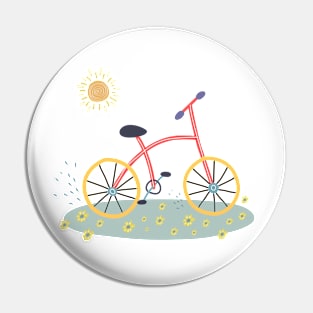 Bike. Summer. Vector flat illustration on white background-01 Pin