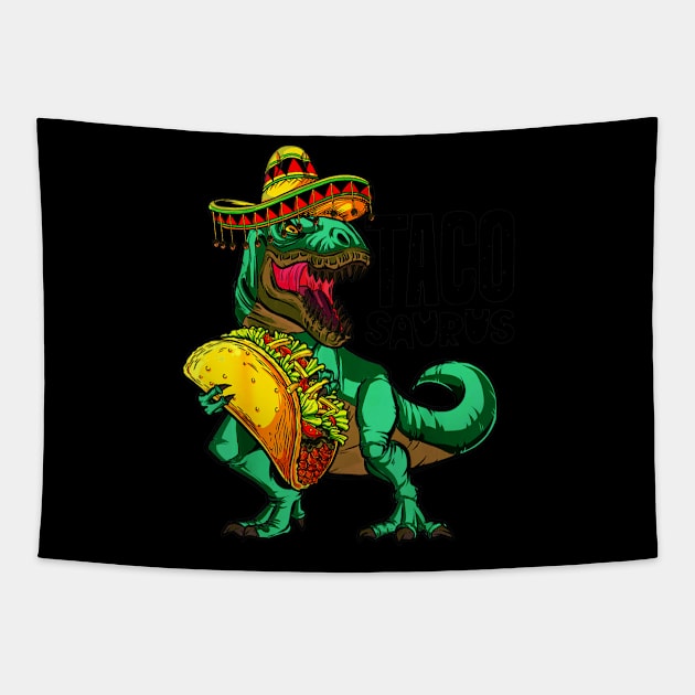 Tacosaurus Taco Dinosaur Funny Cinco de Mayo Tapestry by CovidStore