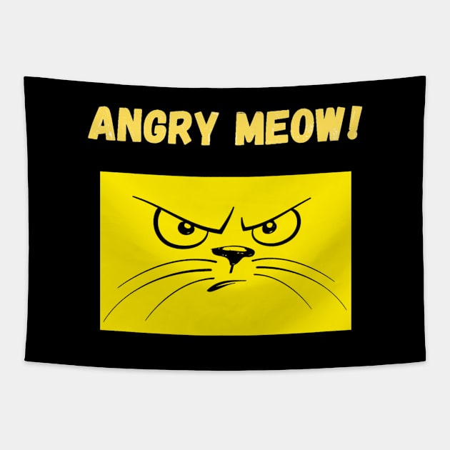 Angry Meow Tapestry by Boga