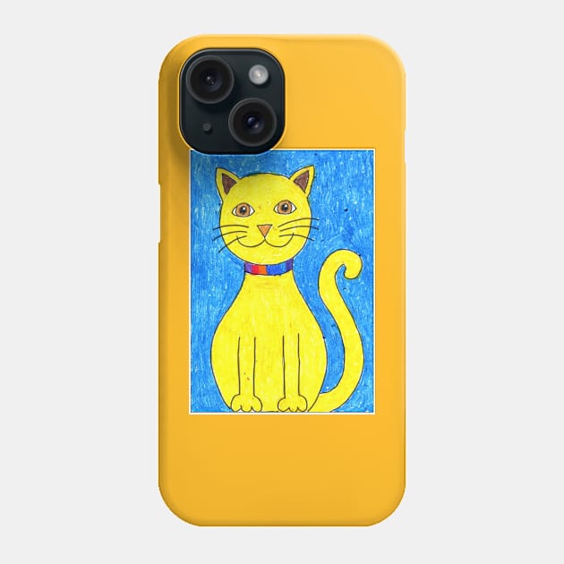 cat in pencil color Phone Case by ilostmamatupperware